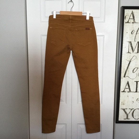 7 for All Mankind Mustard Skinny Jeans 27 - Picture 3 of 4